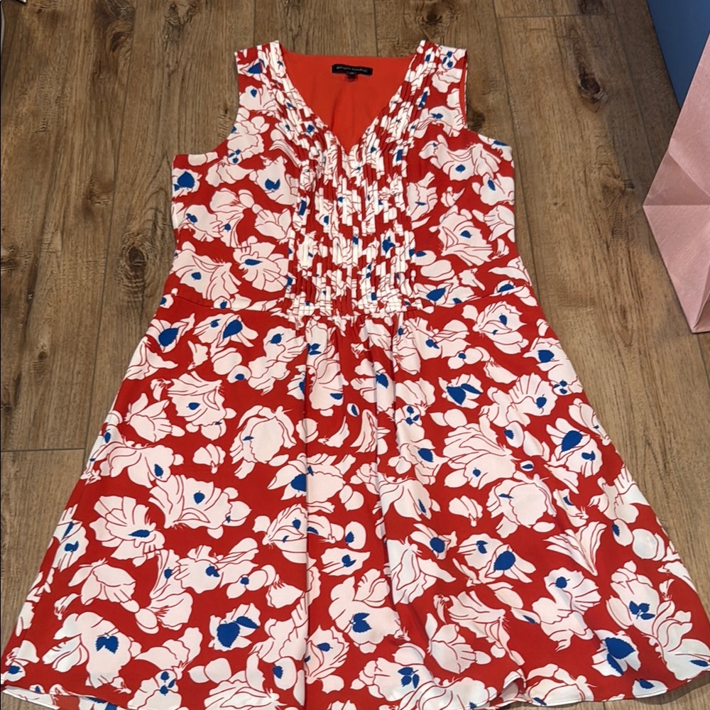 Banana Republic Red and White Floral Midi Dress